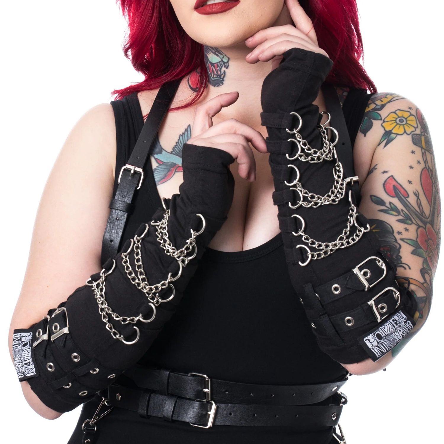 Arch Fingerless Emo Chain Gloves