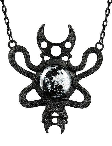 Moon Embraced Necklace [BLACK]