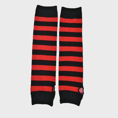 Stripe Arm Warmers [BLACK / RED]