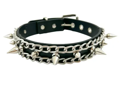 Studs &amp; Chains Choker FCK326 [SILVER]