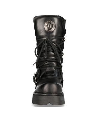 Punk-Rock Metallic Leather Boots with Metal Heel - M-373-S1