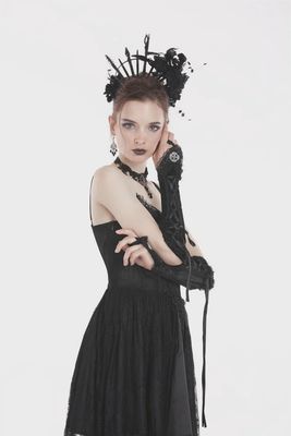 Velvet Gloves with Lace AGL003