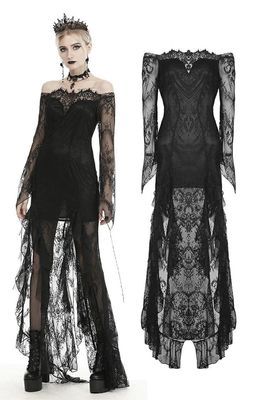 Long Lace Swallow Tail Dress DW460