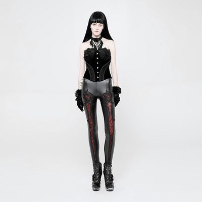 Leggings WK-328 [BLACK/RED]