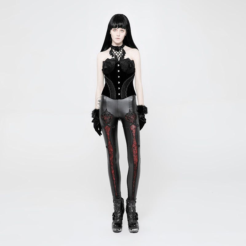 Leggings WK-328 [BLACK/RED]