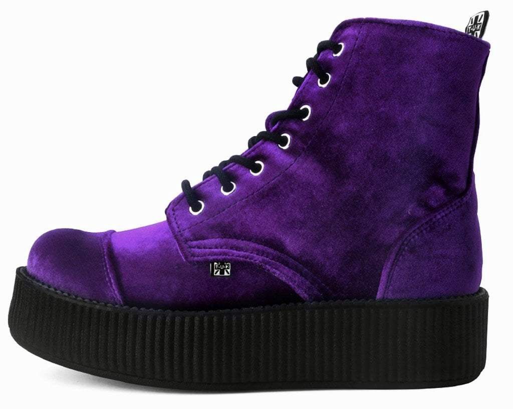 Velvet 7-Eye Creeper Boots [PURPLE]