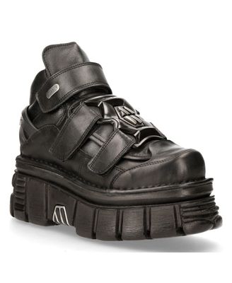 Cyber Metallic Platform Ankle Boot with Velcro Straps - M-285-S37