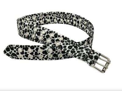 White Leopard Eyelet Belt BT145L-WHT