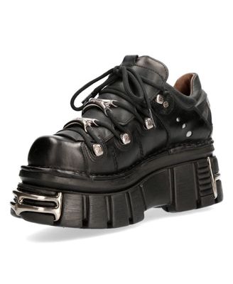 Metallic Platform Leather Shoes - M-120N-S27