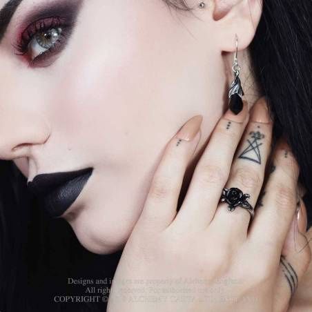 Empyrean Tear Earrings [BLACK] [E437B]
