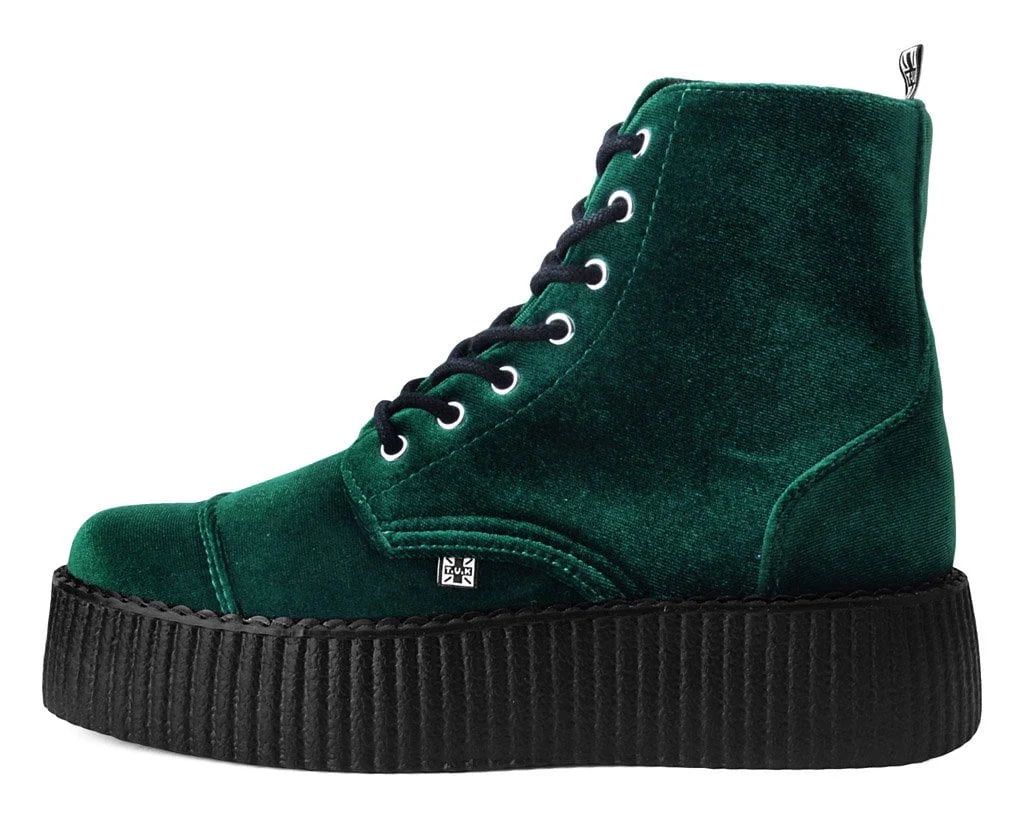 Velvet 7-Eye Creeper Boots [GREEN]