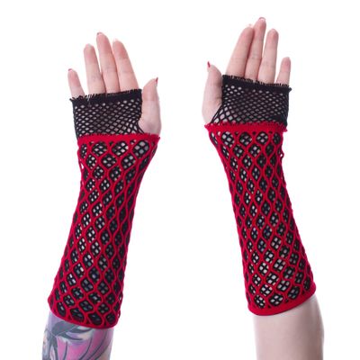 Lolita Mesh Gloves [RED/BLACK]