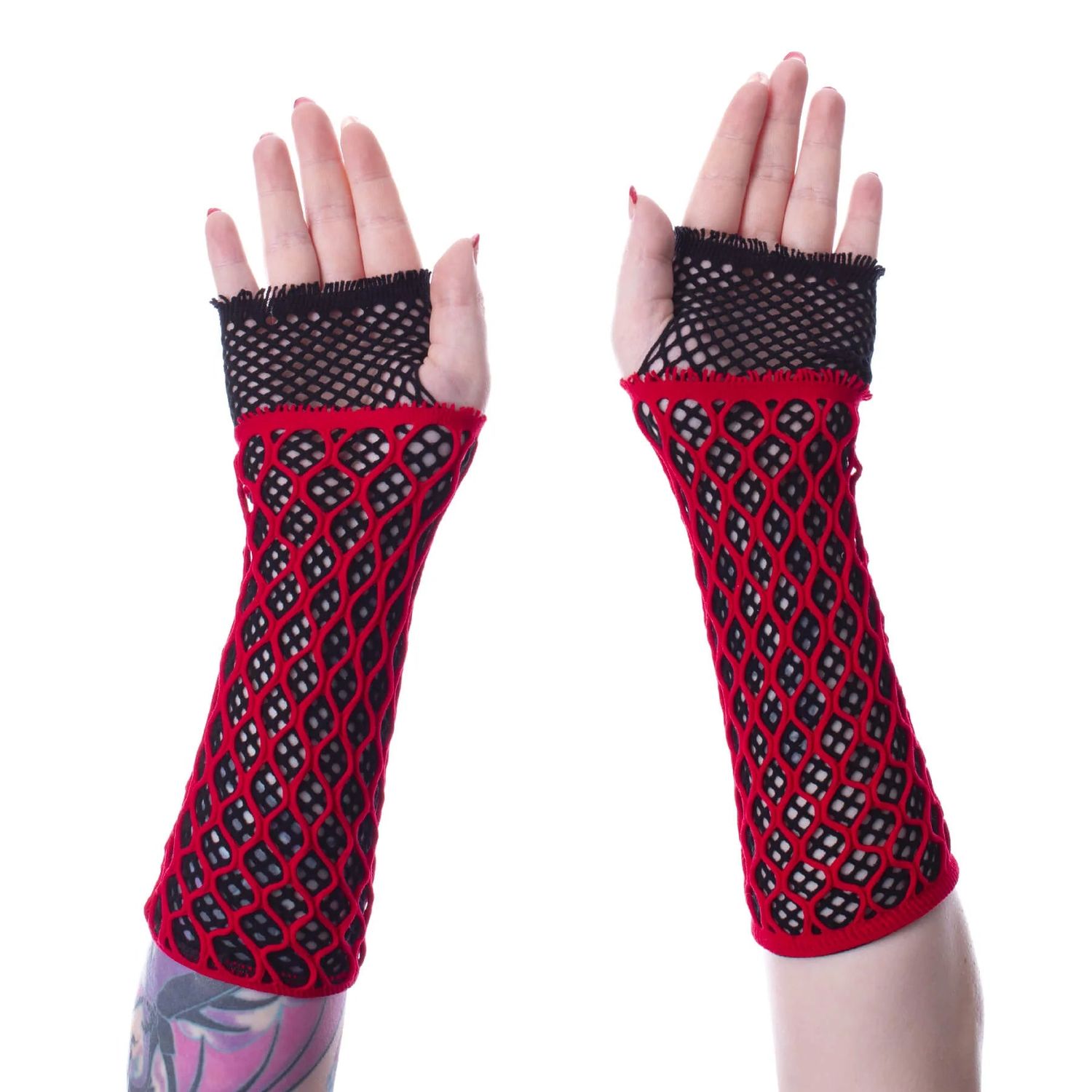 Lolita Mesh Gloves [RED/BLACK]