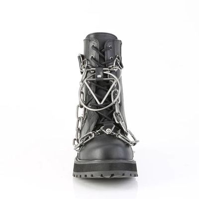 Black Industrial Chain Combat Boots - VAL-204/BVL