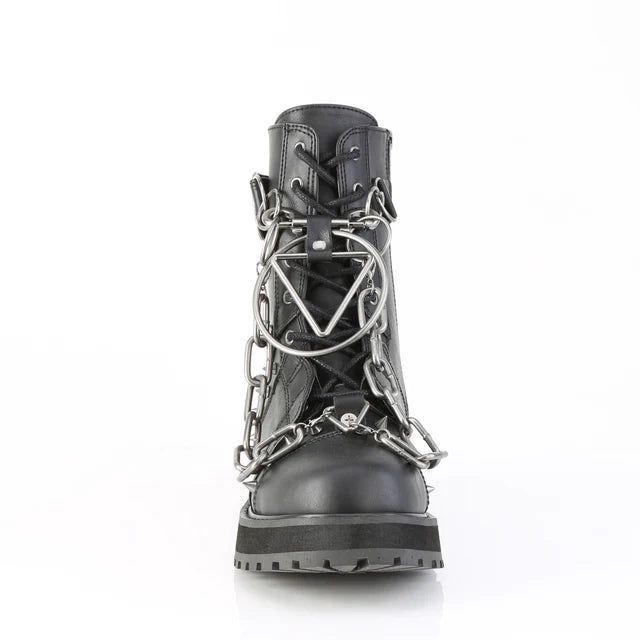 Black Industrial Chain Combat Boots - VAL-204/BVL