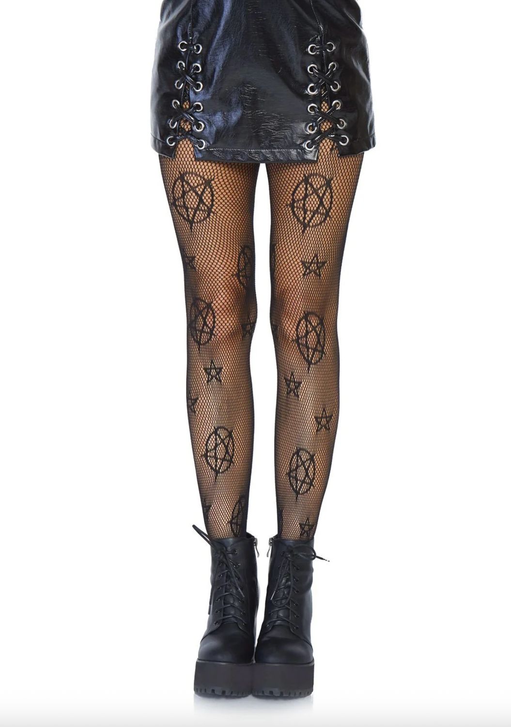 Bas Collants en Filet avec Motif Occulte / LA8144BK