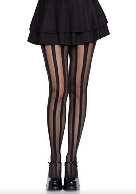 Bas Collants Transparents à Rayures Verticales Opaques / LA9172