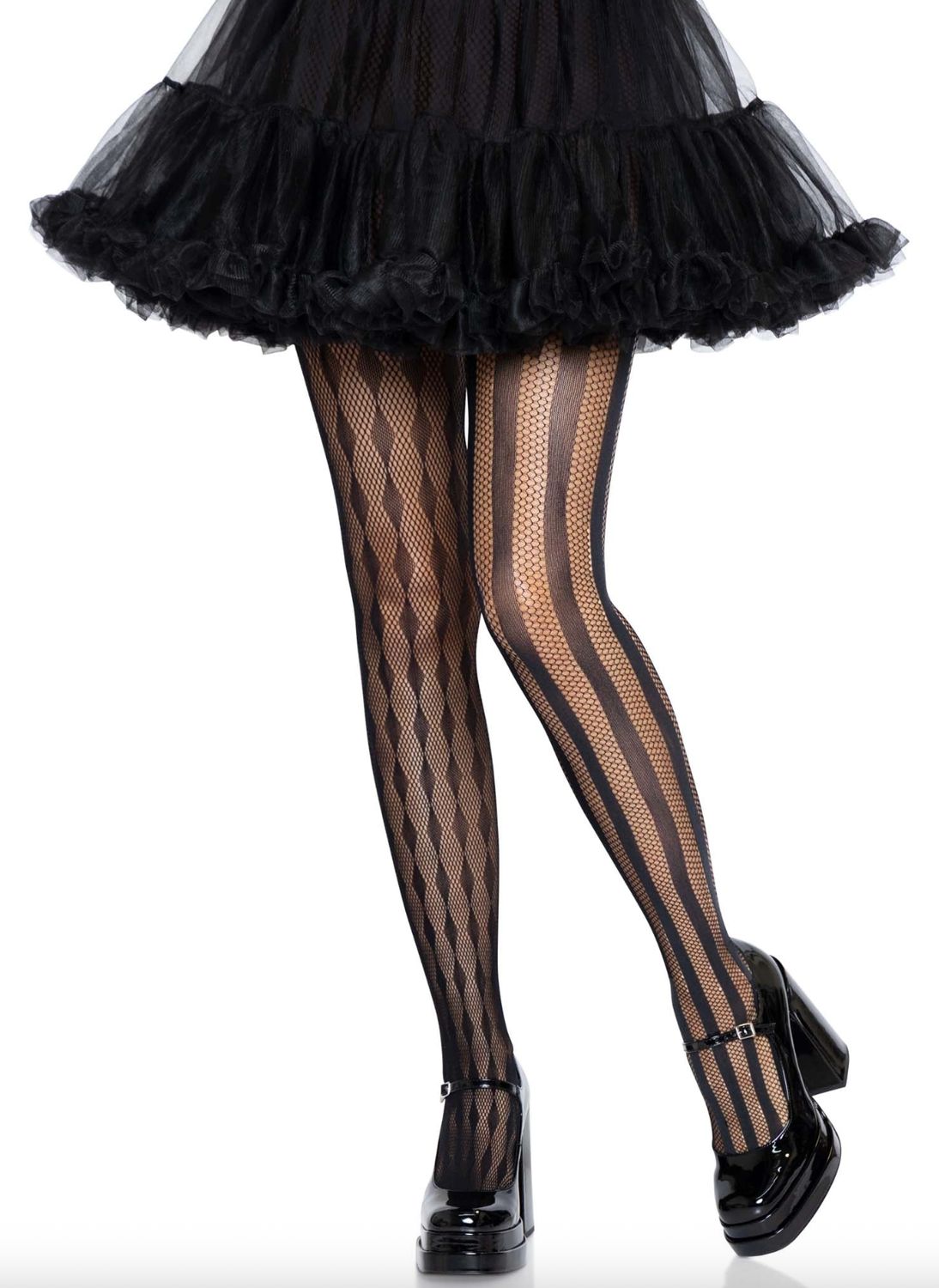 Bas Collants en Résille à Motif Harlequin / LA9726BK