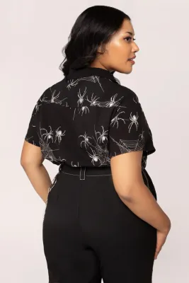 Grungy Spider Button Up Shirt [PLUS]