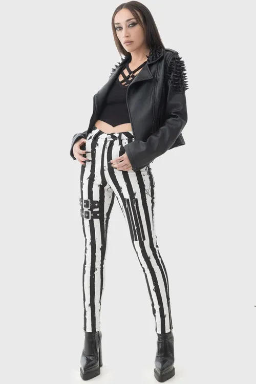 Distressed Stripe Pants