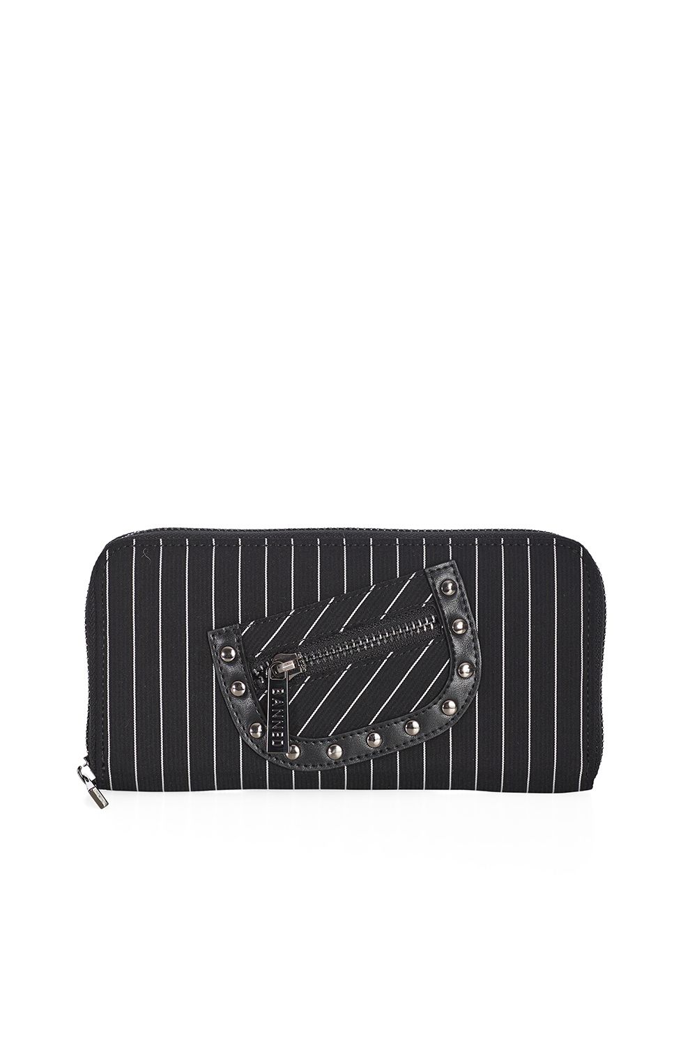 Black Core Pinstripe Wallet [WT41127]