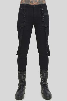 Kihilist Black Bondage Skinny Jeans