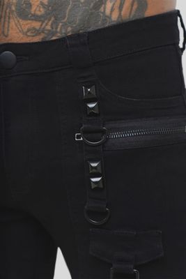 Kihilist Black Bondage Skinny Jeans