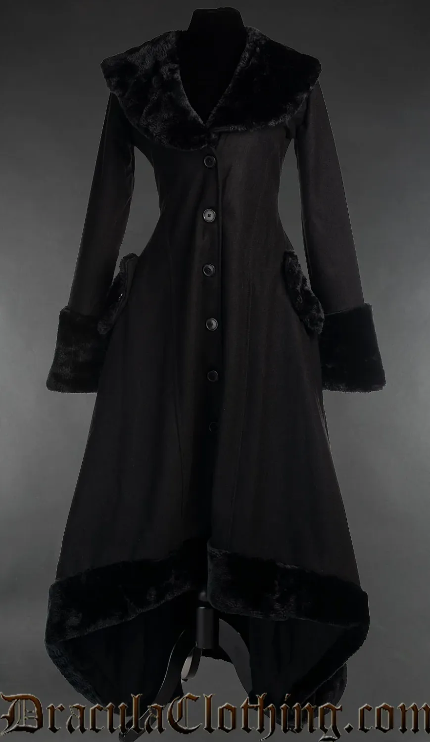 Black Wool Pocket Coat