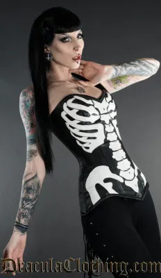 Faux Leather Skeleton Corset
