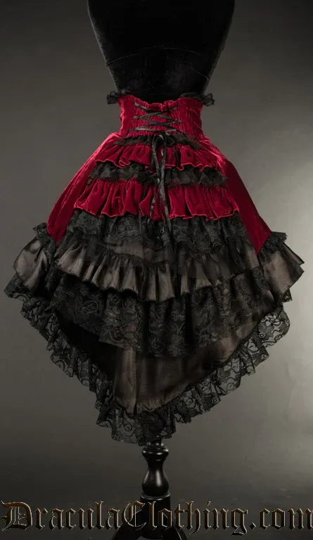 Jupe en Velours Rouge EGL