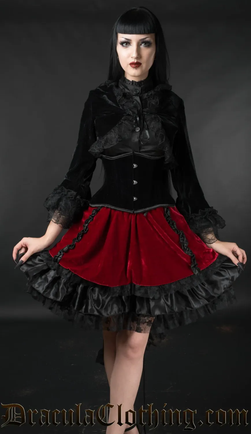 Jupe en Velours Rouge EGL