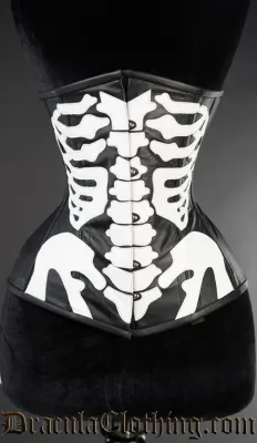 Faux Leather Skeleton Underbust Corset
