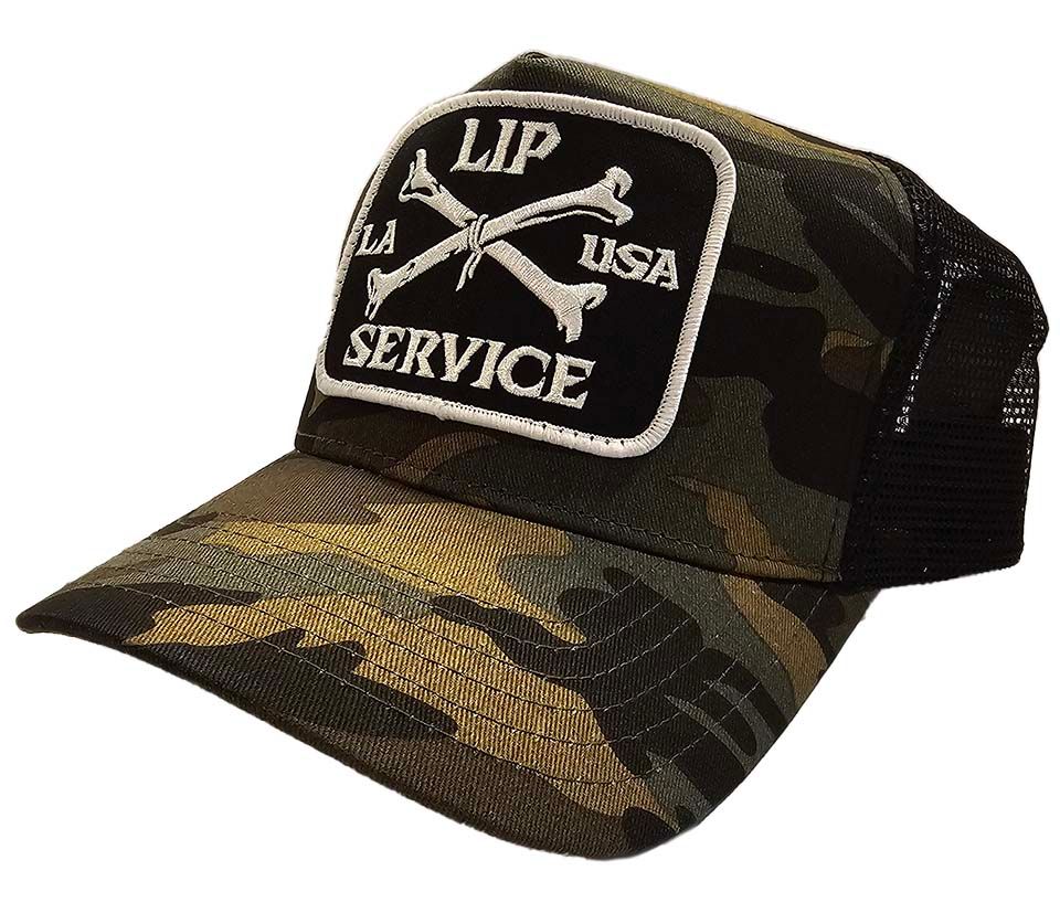 Cross Bones Patch Camo Trucker Snapback Hat [LS-555]