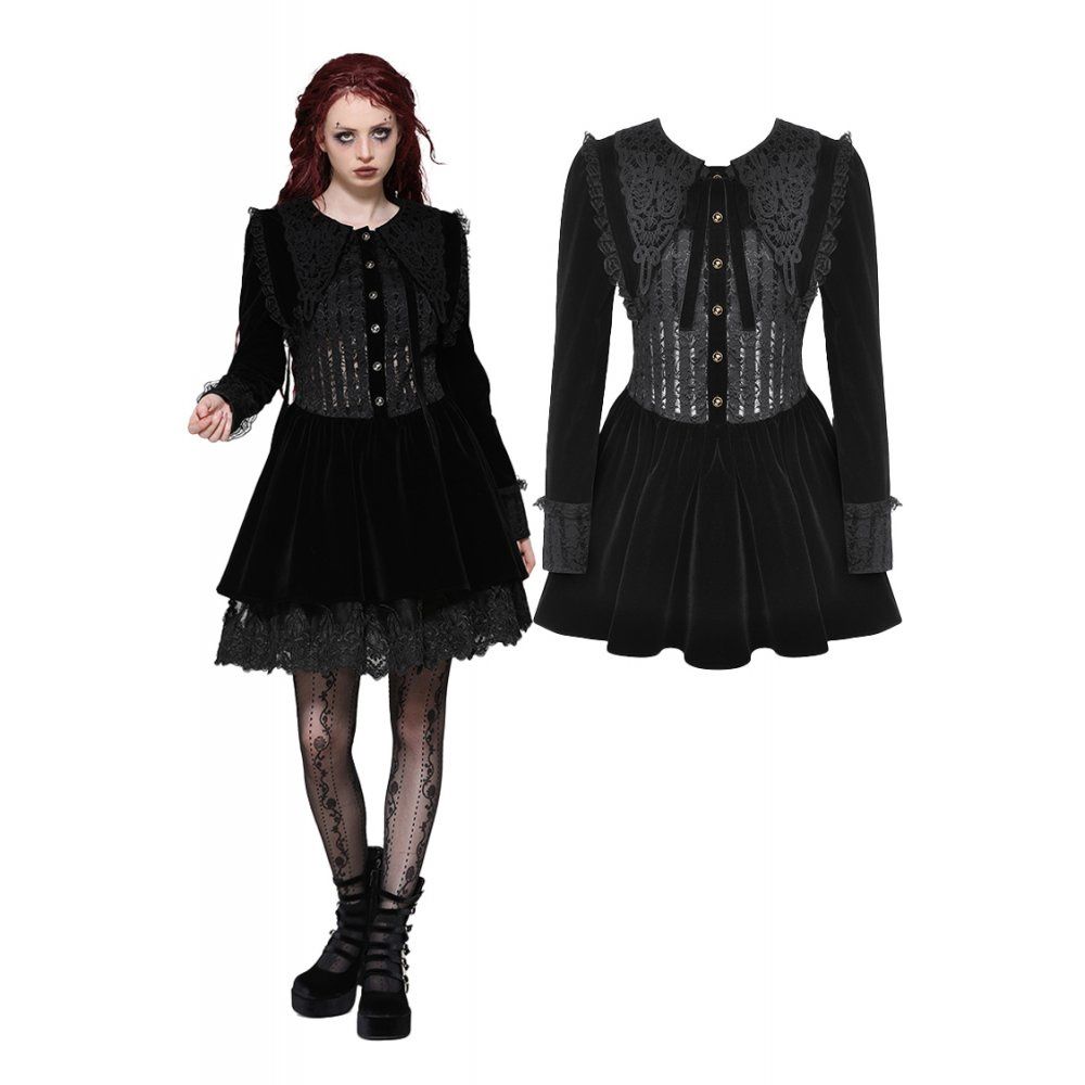 Velvet and Lace Dress DW1027