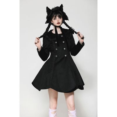 Black Sweet Gothic Overcoat - JW281