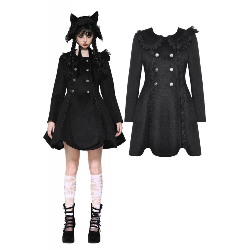 Black Sweet Gothic Overcoat - JW281