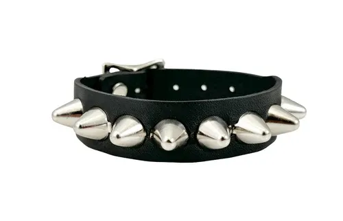 Silver Stud Leather Bracelet FB379UK77