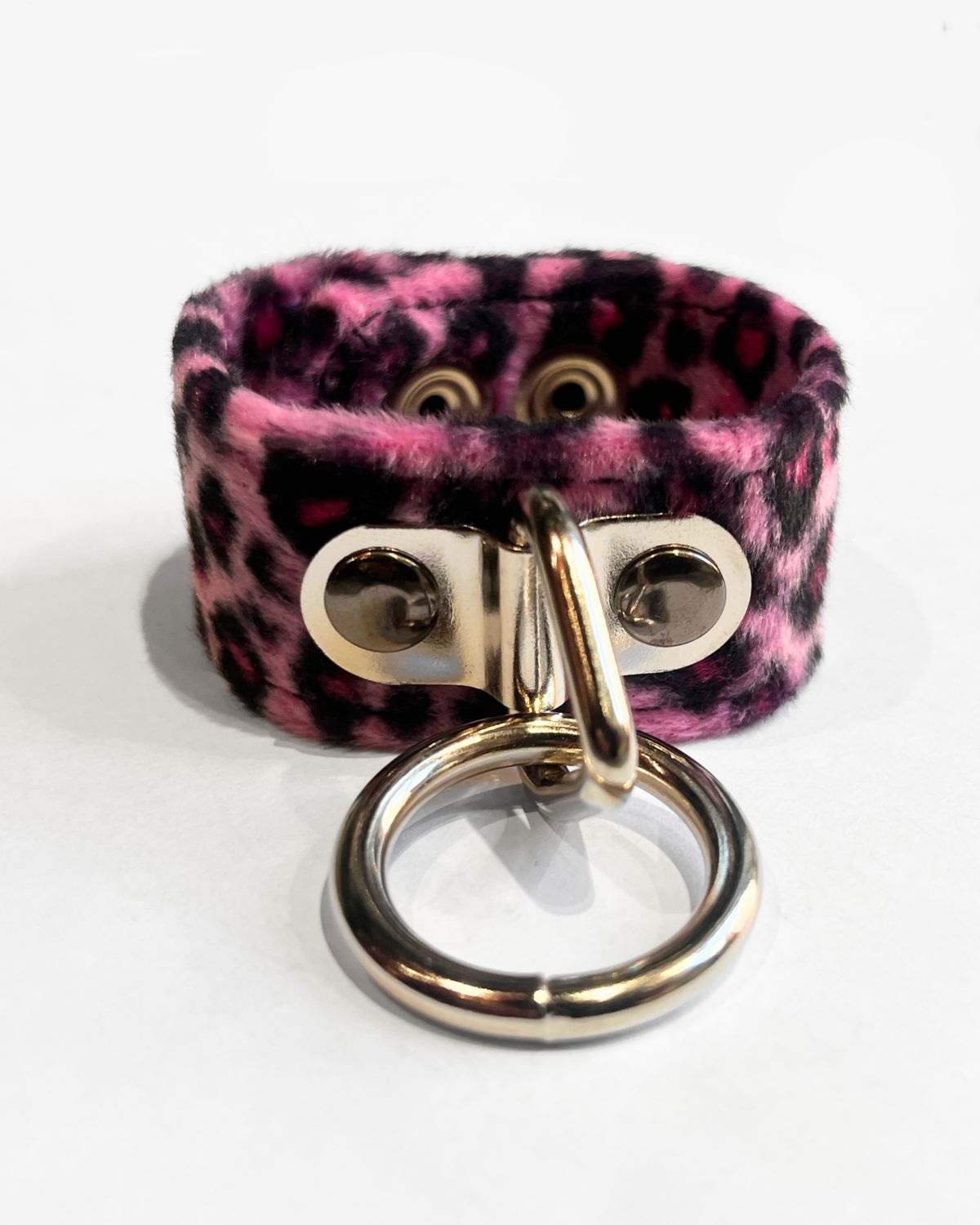 Pink Leopard Bracelet with Silver Ring BC113L-PINK
