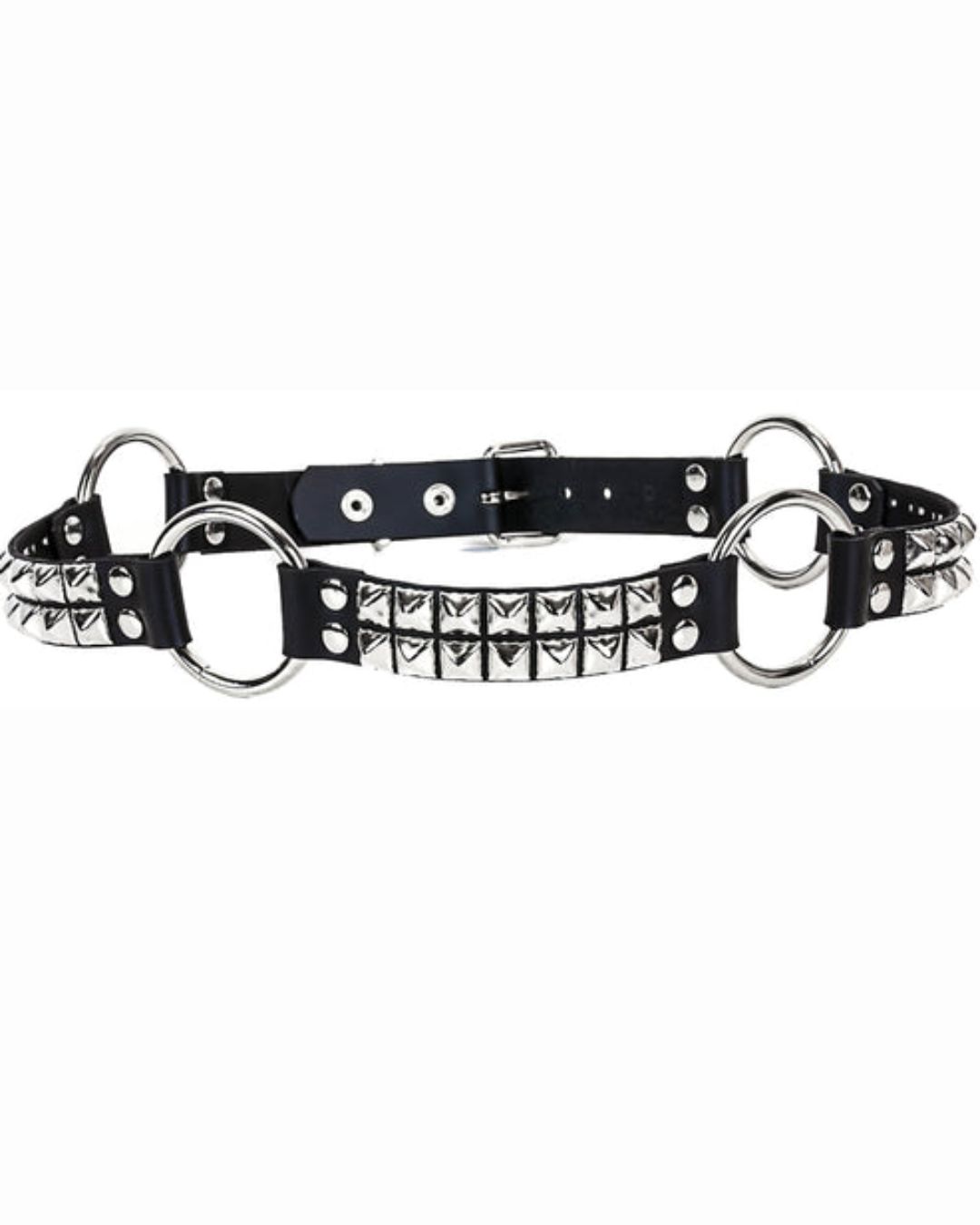 Leather Belt with Silver Studs BT200