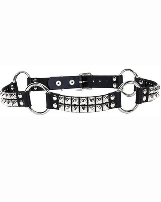 Leather Belt with Silver Studs BT200