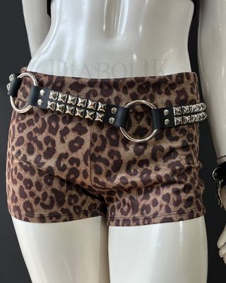 Leather Belt with Silver Studs BT200