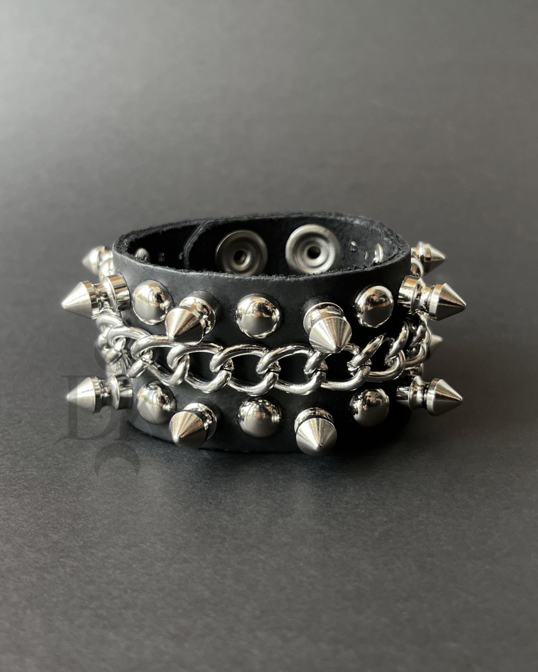Silver Stud Leather Bracelet BC141