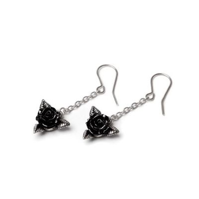 Black Rose Earrings [E472]