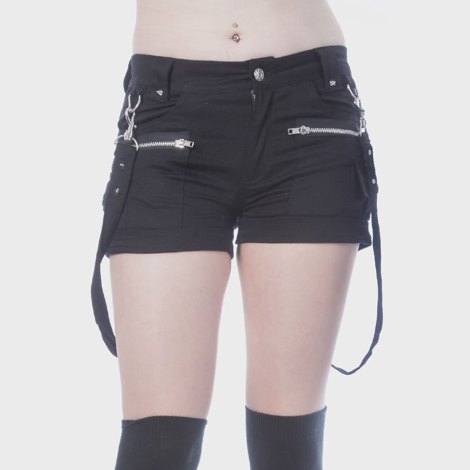Analia Shorts - Goth Strappy Shorts