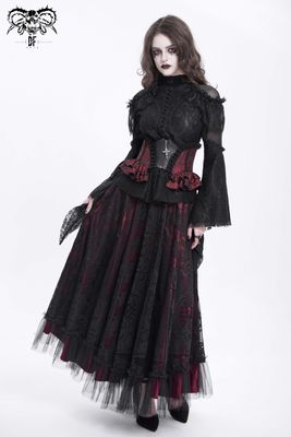 Elegant Vampire Rose Printed Underbust Corset Belt - AS20902