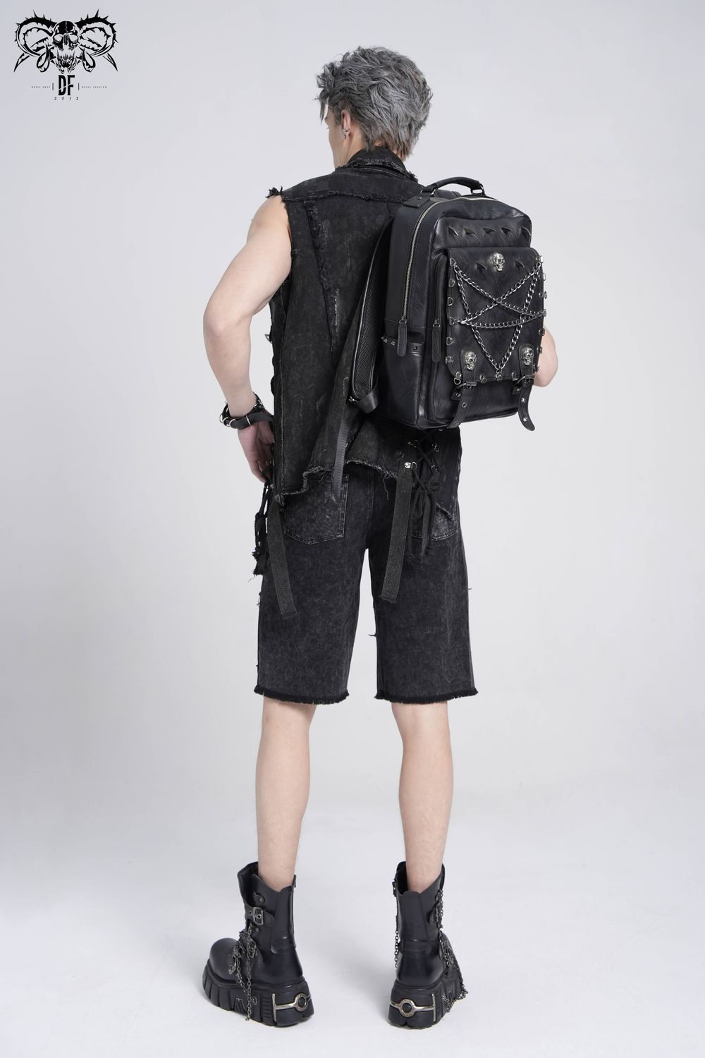 Backpack with Chain and Skulls AS208