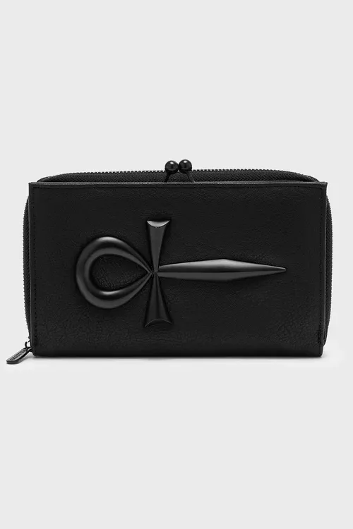 Ankhtration Black Faux Leather Wallet