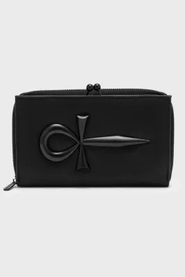 Ankhtration Black Faux Leather Wallet