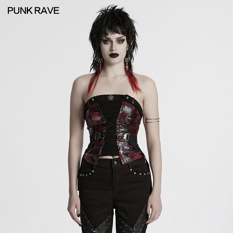 Bustier WY-1802 [NOIR / ROUGE] [PLUS]