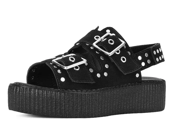 Suede Flat Stud Sandals [V3343L]